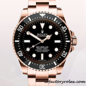 CR Rolex Sea-Dweller 116600 Men's Rolex Calibre 2813 Black Dial Rose Gold-tone Replica
